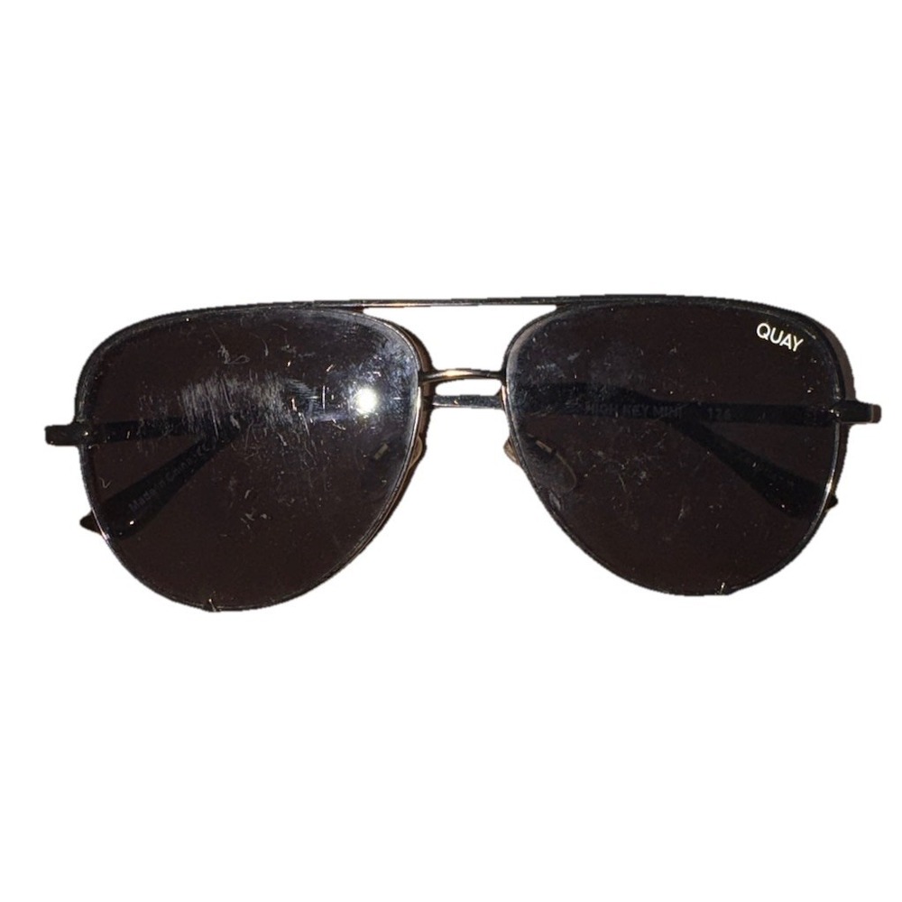 Quay‎ High Key Mini 126Polarized Black Aviator Sunglasses